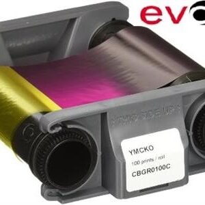 Evolis YMCKO Card Printer Colour Ribbon for 100 colour